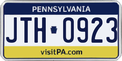 PA license plate JTH0923