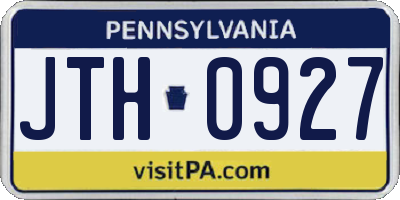 PA license plate JTH0927