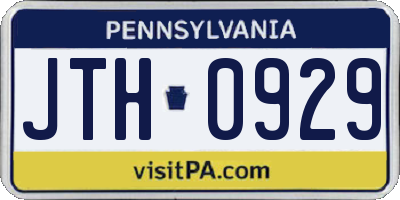 PA license plate JTH0929