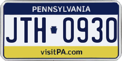 PA license plate JTH0930