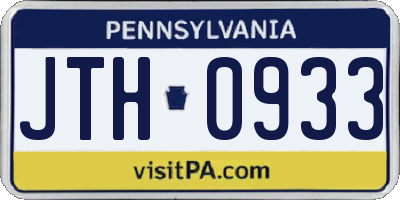 PA license plate JTH0933
