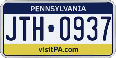 PA license plate JTH0937