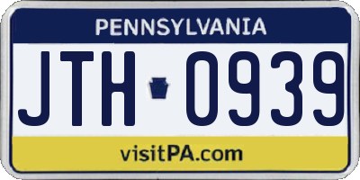 PA license plate JTH0939