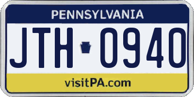 PA license plate JTH0940