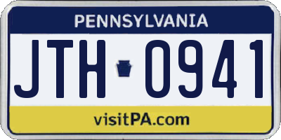 PA license plate JTH0941