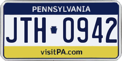 PA license plate JTH0942