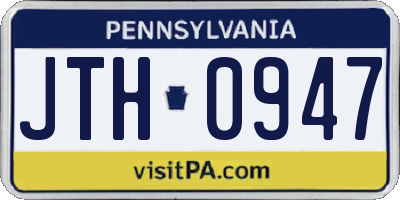 PA license plate JTH0947