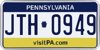 PA license plate JTH0949