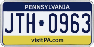 PA license plate JTH0963