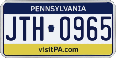 PA license plate JTH0965