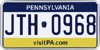 PA license plate JTH0968