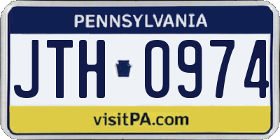PA license plate JTH0974