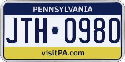 PA license plate JTH0980