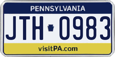 PA license plate JTH0983