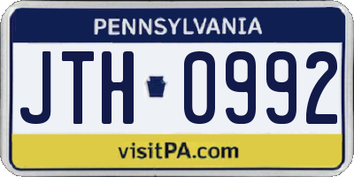 PA license plate JTH0992