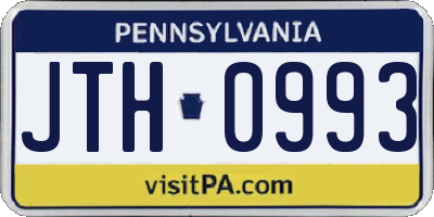 PA license plate JTH0993