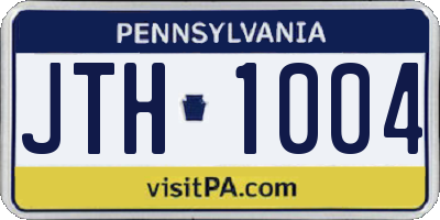 PA license plate JTH1004