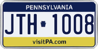 PA license plate JTH1008