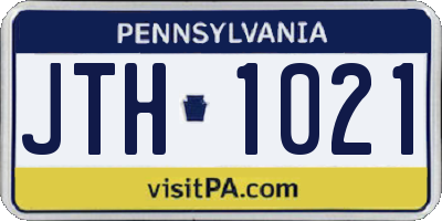 PA license plate JTH1021