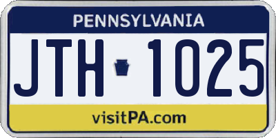 PA license plate JTH1025
