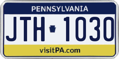 PA license plate JTH1030