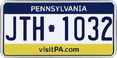 PA license plate JTH1032