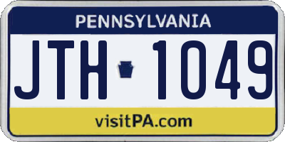PA license plate JTH1049