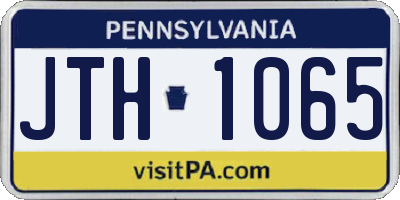 PA license plate JTH1065
