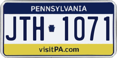 PA license plate JTH1071