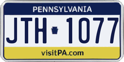 PA license plate JTH1077
