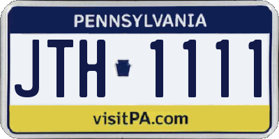 PA license plate JTH1111