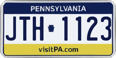 PA license plate JTH1123