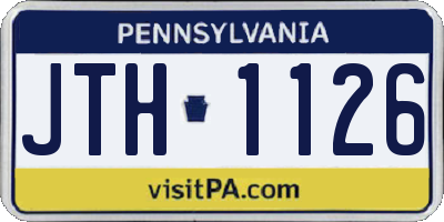 PA license plate JTH1126