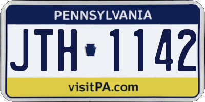 PA license plate JTH1142