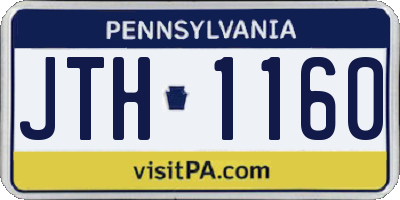 PA license plate JTH1160