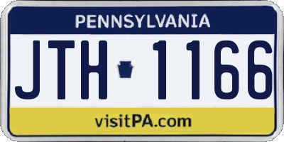 PA license plate JTH1166