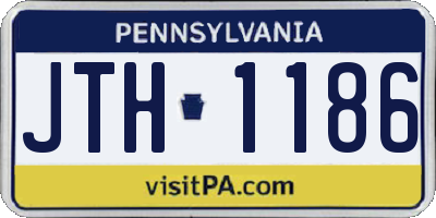 PA license plate JTH1186