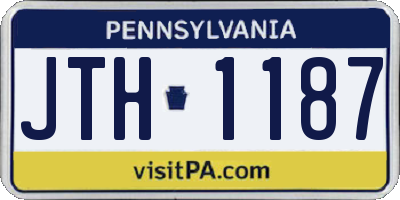 PA license plate JTH1187
