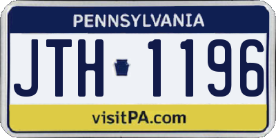 PA license plate JTH1196