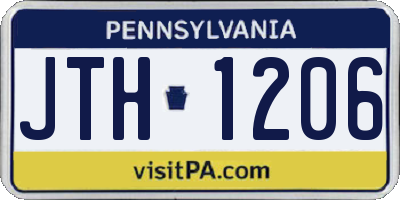 PA license plate JTH1206