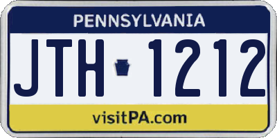 PA license plate JTH1212