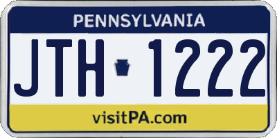 PA license plate JTH1222