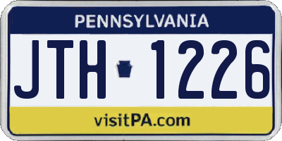 PA license plate JTH1226
