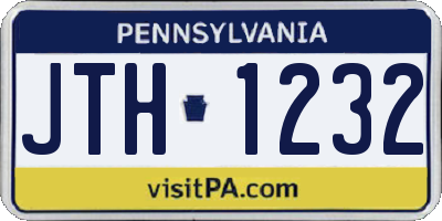 PA license plate JTH1232