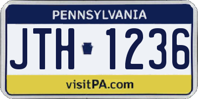 PA license plate JTH1236