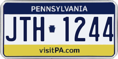 PA license plate JTH1244