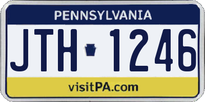 PA license plate JTH1246