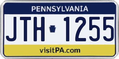 PA license plate JTH1255