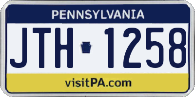 PA license plate JTH1258