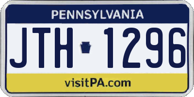 PA license plate JTH1296